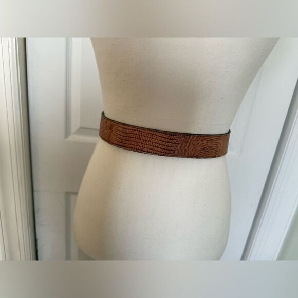 Y2K/90s Geniune Leather Belt with Floral Buckle Cottagecore Bohemian main image 4